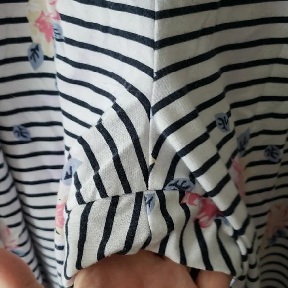 Carisma Women's Striped Pajama Set with Floral Accents - Picture 7 of 8